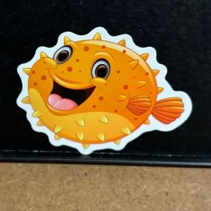 CUTE HAPPY PUFFERFISH STICKER
